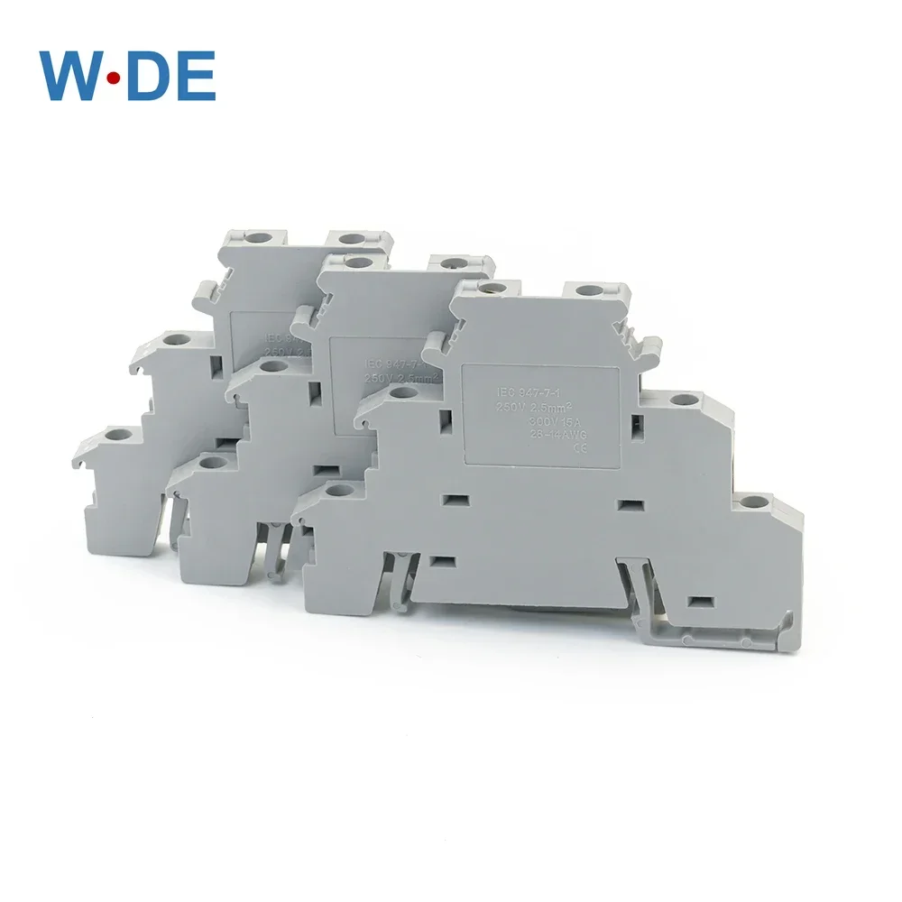 DIKD-1.5 Din Rail Terminal Block Three Layer 3 Level Sensor Actuator Triple Wire Connector DIKD1.5 Wire Conductor 10Pcs