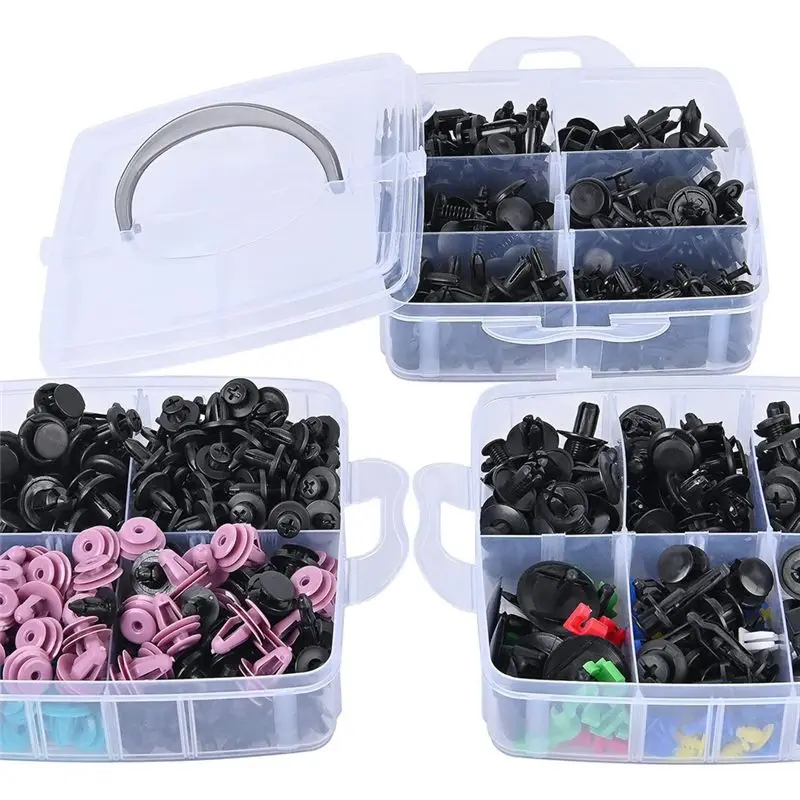 Compatible 725Pcs Car Push Retainer Clips & Auto Fasteners Assortment - 23 Prevalent Sizes Bumper Mudguard Rivets with Cable Tie