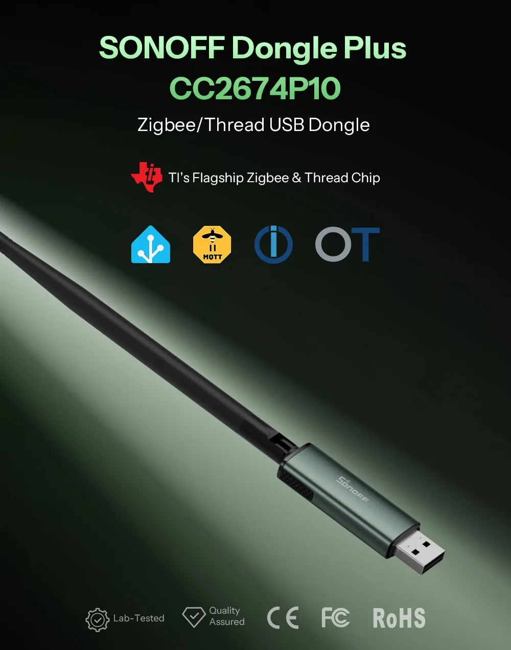 SONOFF Dongle-PP10 Dongle Plus CC2674P10 Zigbee/Thread USB-Dongle Flaggschiff Dual-Protokoll-Leistung Kompatibel mit Zigbee2MQTT OTBR – Detail 1
