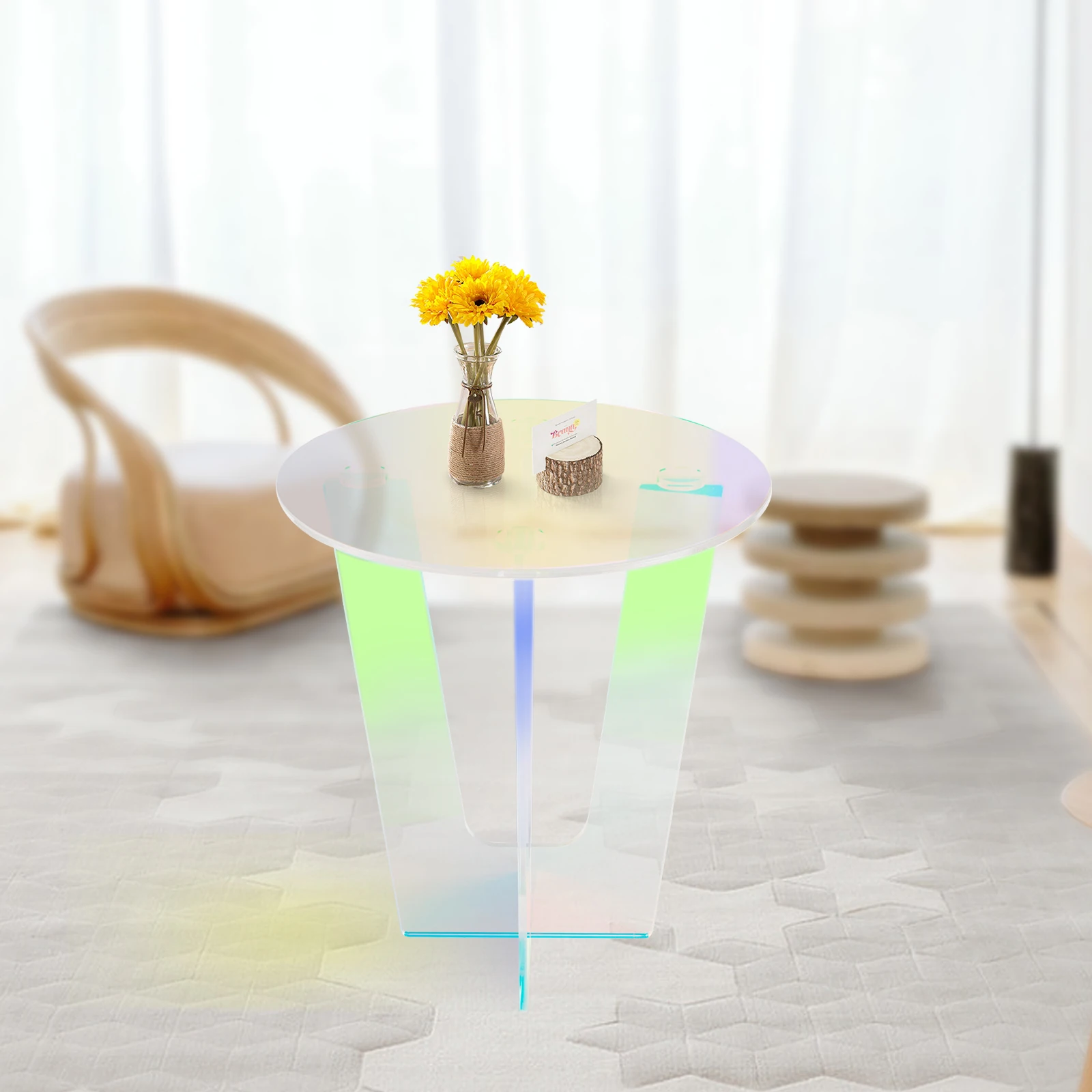 Acrylic Side Table 17.7