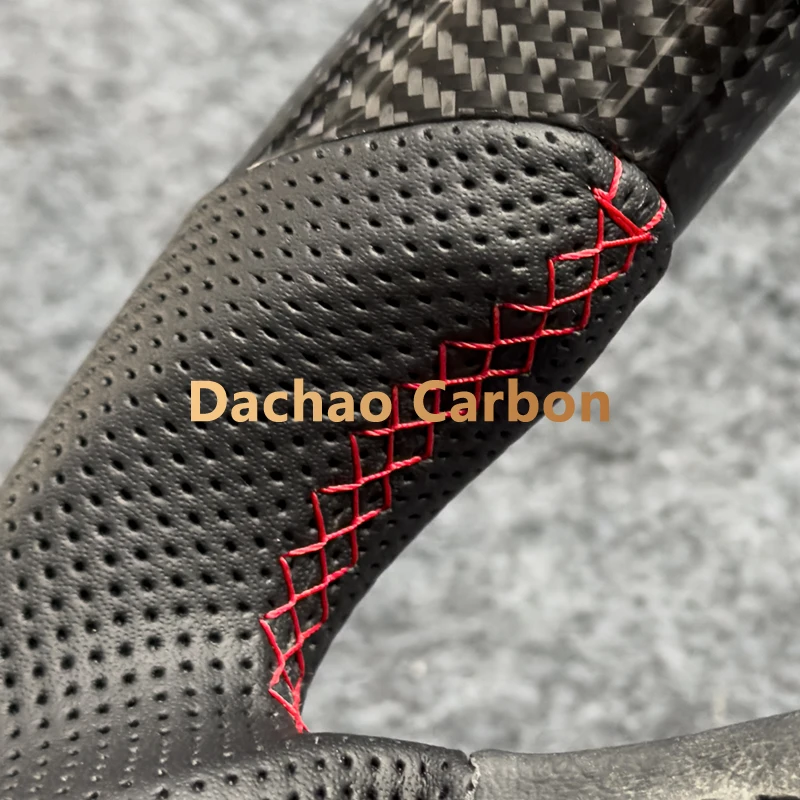 Glossy Real Carbon Fiber Steering Wheel For Porsche Turbo 955 957 High Quality Leather Custom Style