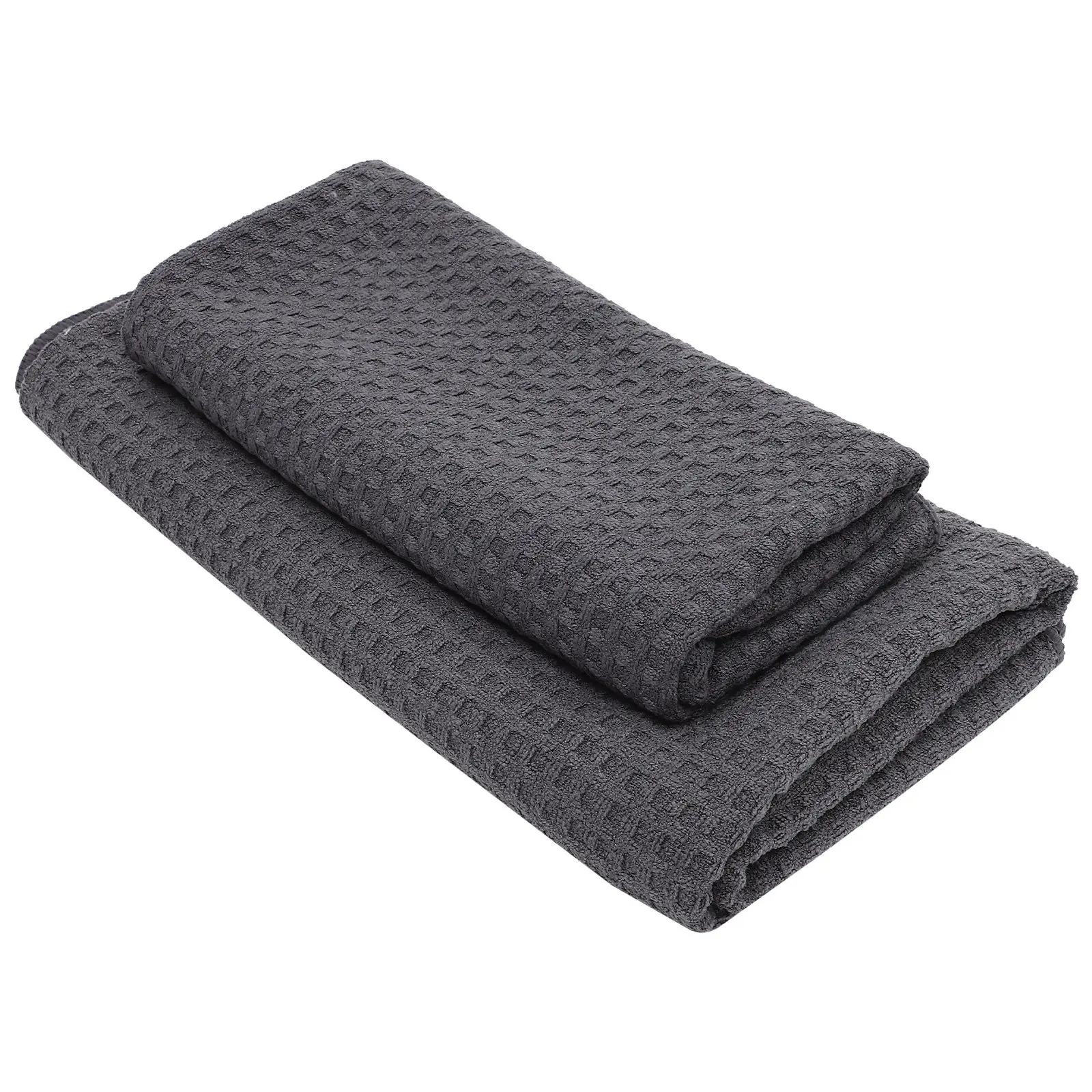 

2 шт. вафельных полотенец, большие, многофункциональные, быстросохнущие, с высокой впитываемостью, легкие, удобные для ежедневного использования в ванной и при мытье.