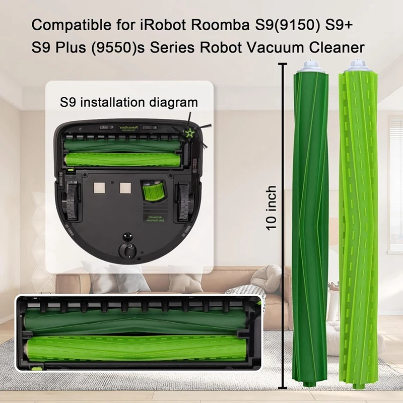 5 Set Rubber Roller Brush Spare Parts For Irobot Roomba S9 (9150) S9+ S9 Plus (9550) S Series Vacuum Cleaner