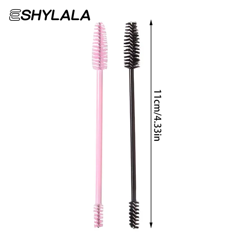 Spazzole per ciglia per trucco a doppia estremità Spazzola per ciglia usa e getta Manico in plastica Mascara Bacchetta Applicatore Strumenti per estensione ciglia