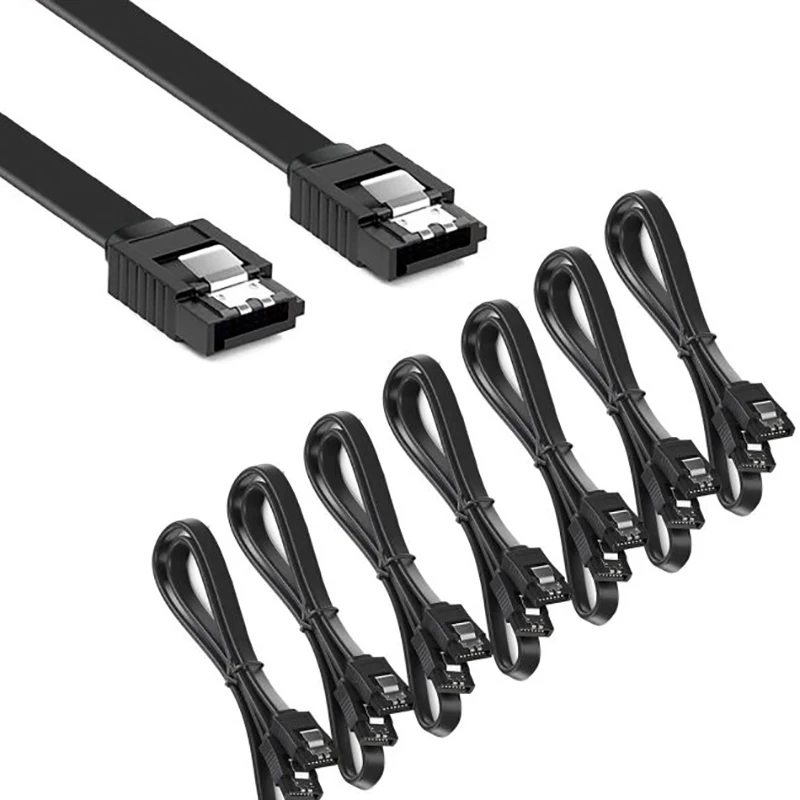 Cable recto de 90 grados para HDD III, Cable SDD de 6,0 Gbps con pestillo de bloqueo de 16 pulgadas para SATA HDD, SSD, controlador de CD, paquete de 12