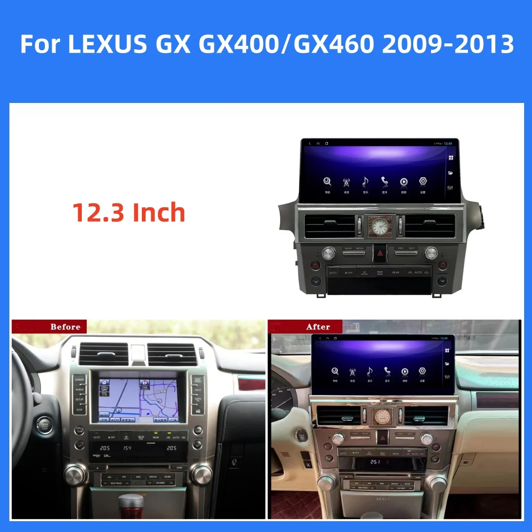 

Android 14 For LEXUS GX GX400/GX460 2009-2013 Car Radio GPS Navigation HD Screen Head Unit Player Multimedia Video Stereo