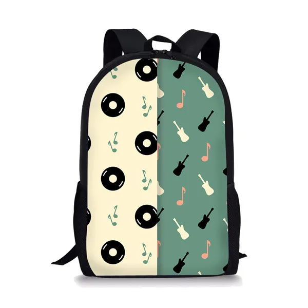 Mochila De estudiante con patrón de música Rock para niñas, paquete de viaje, bolsa de hombro de compras, mochila multifuncional