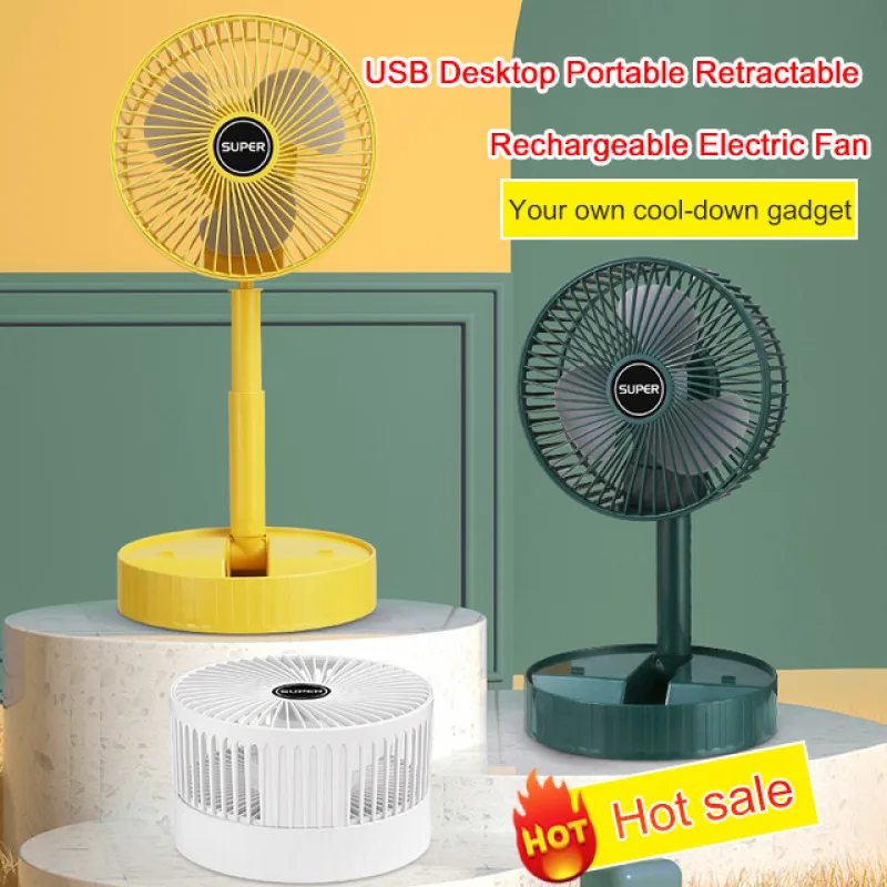 USB Desktop Portable Retractable Rechargeable Electric Fan