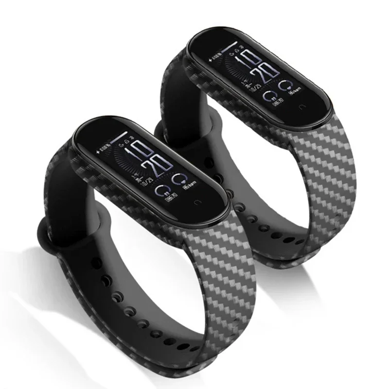 1-3PCS Carbon fiber strap For Xiaomi Mi Band 7 6 5 nfc Wristband MIband 5 silicone smartwatch bracelet correa Mi Band 4 5 3 6