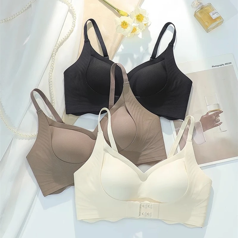 Front Button Pull-up Bra For Women With Small Breasts, Push-up And Secondary Breasts, Anti-sagging, Comfortable Fixed Cup Bra