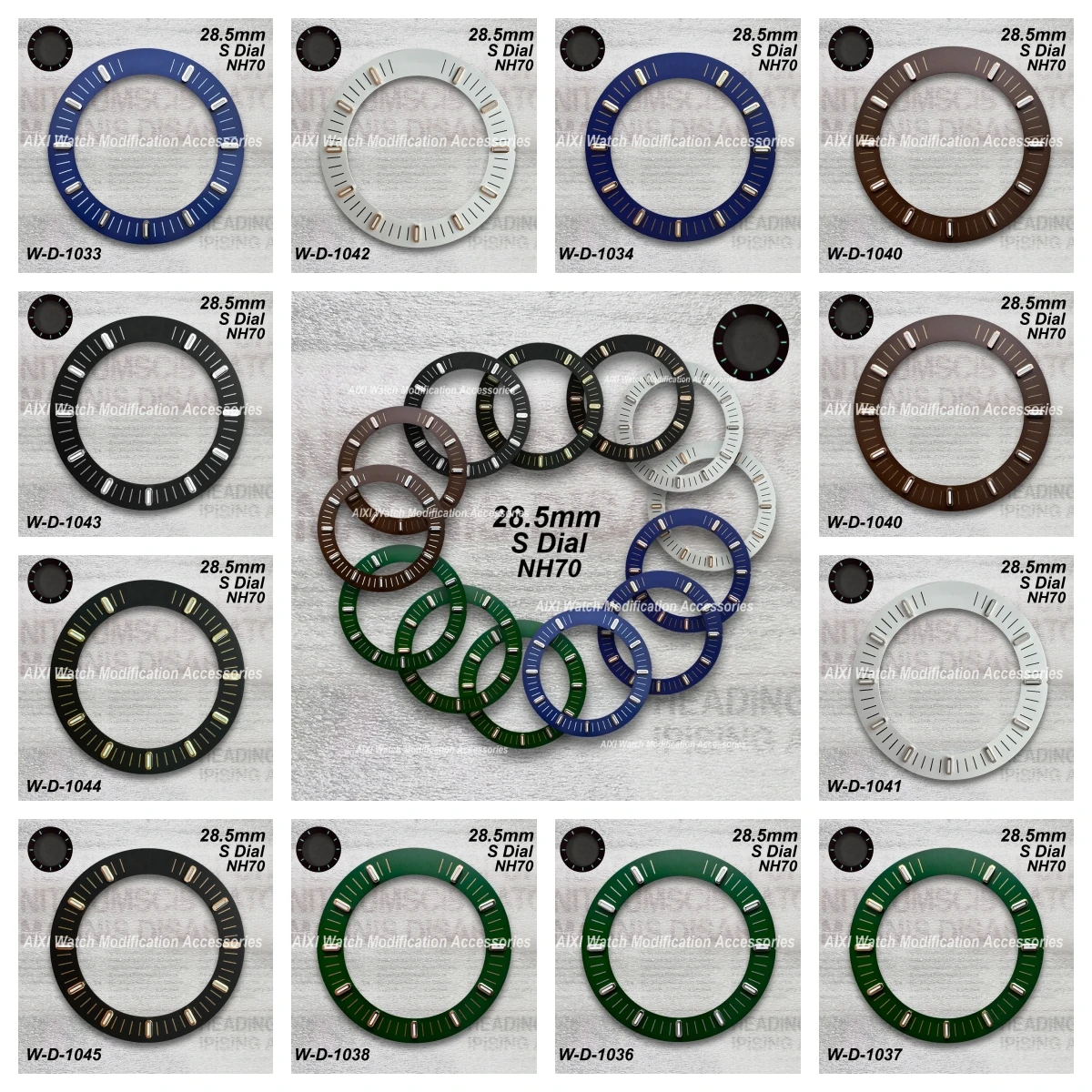 

28.5mm S Logo Hollow Out Dial Fit NH70 Movement Green Luminous High-Quality Dial Watch Modification Accessorie