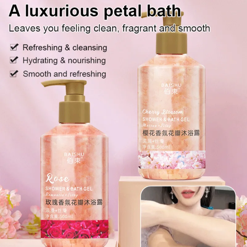 Sakura Deep Cleansing Gentle Moisturizing Soothing Petal Skin Oil Control Shower Gel Long Lasting