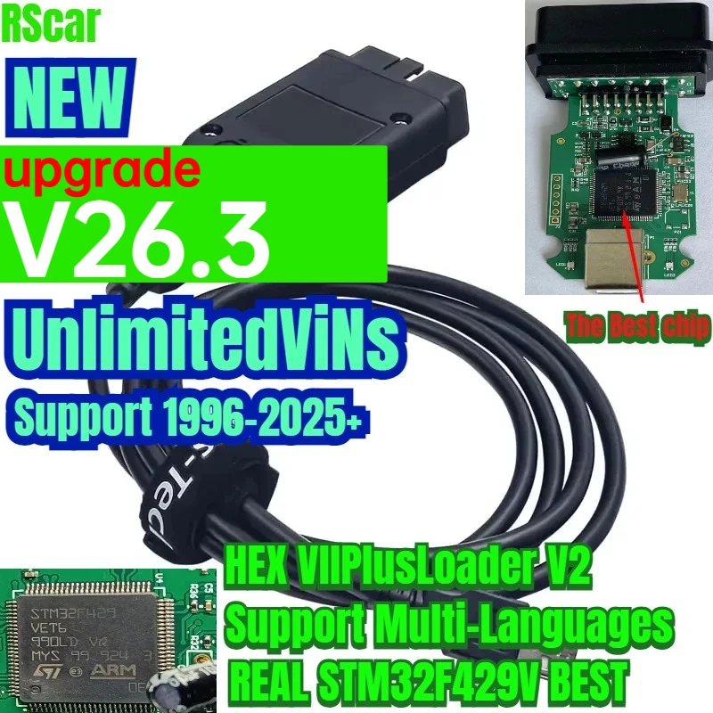 2026 Latest V26.3 Real Hex OBD2 V2 STM32F429 ARM Unlimited VINs Update Online Forvag Hex/v2 OBD2 Car Diagnostic Scanner Tools