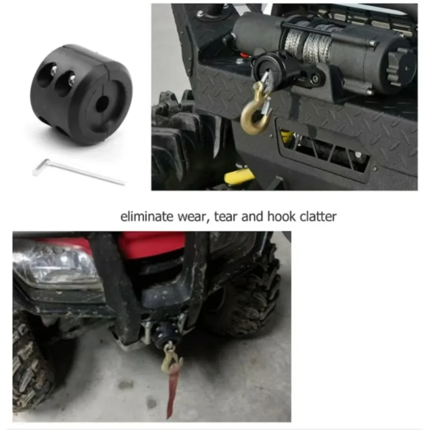 Winch Stopper Waterproof High Compatible Rubber Heavy Duty Winch Line Saver for ATV 1SET