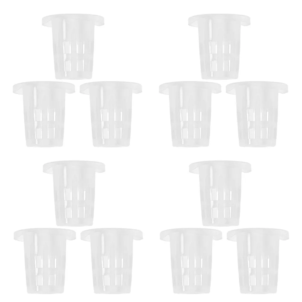 50Pcs Net Pots Hydroponic Planting Cups Reusable Plastic Basket for Balcony Garden Small Planting Soilless Cultivation Net Cups