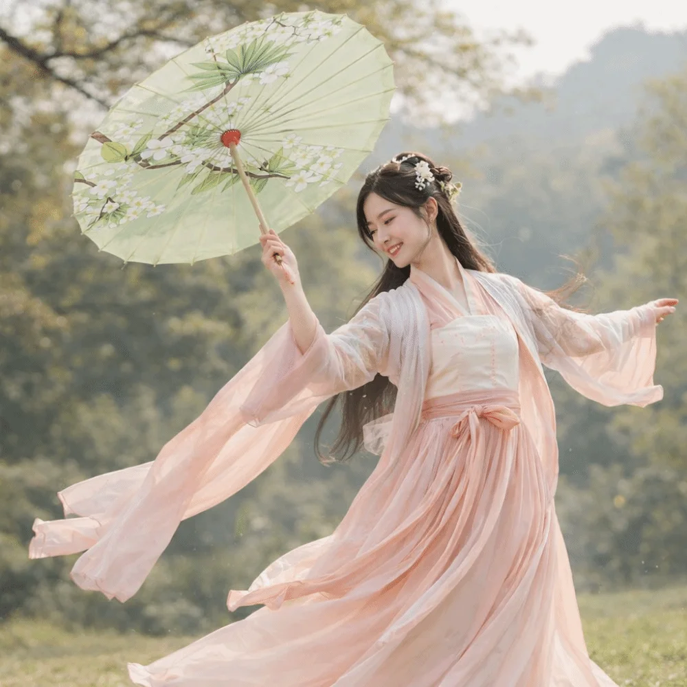 

70 cm Silk Cloth Women Umbrella Chinese Style Handheld Ancient Dance Umbrella Rainproof Decorative Classical Oil Paper Umbrella