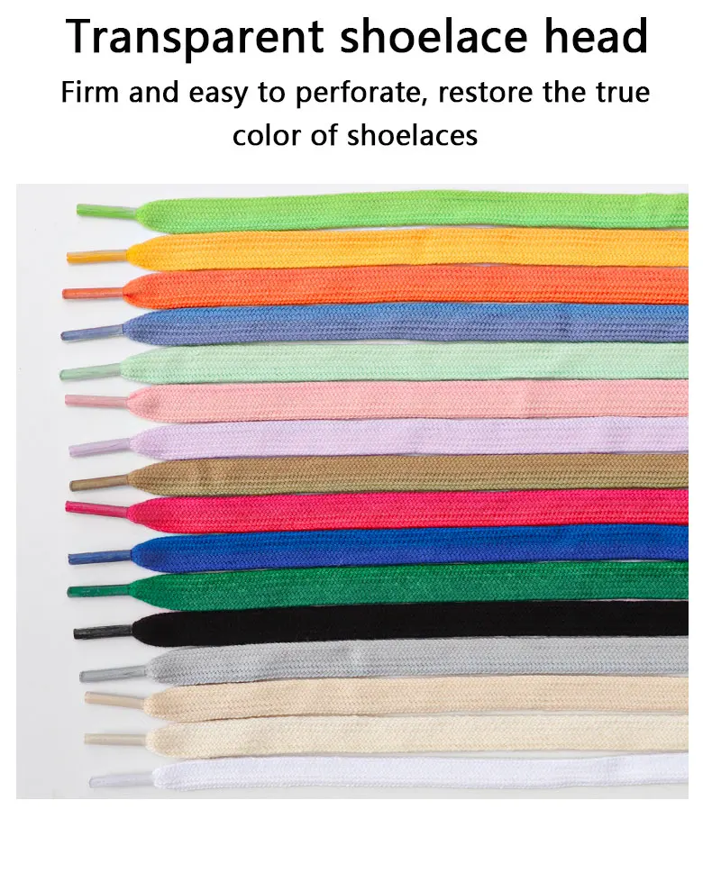 Flache Schnürsenkel für Sneaker, klassische Canvas-Sportschnürsenkel, lässige Unisex-Schnürsenkel, solide doppelte Baumwoll-Schnürsenkel – Detail 5