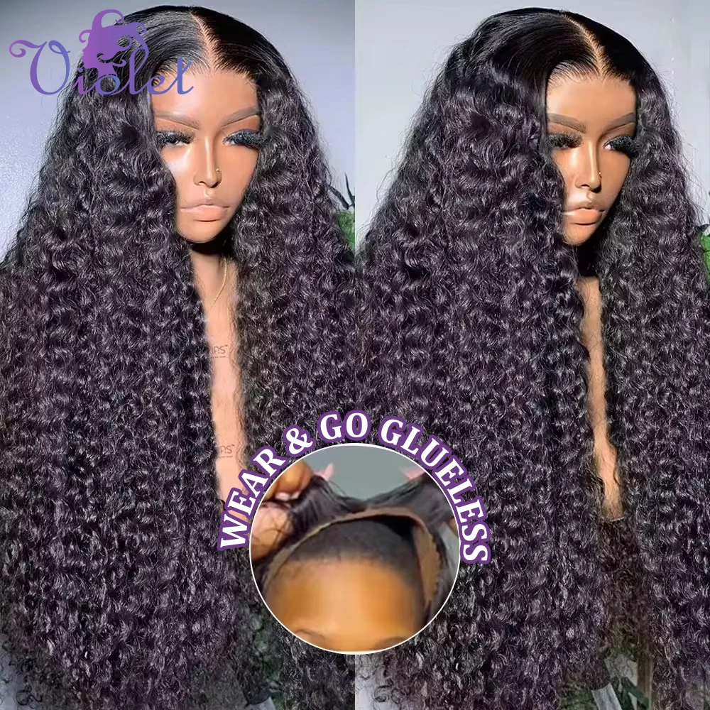 

Wear And Go 220% Loose Deep Wave 13x4 HD Lace Frontal Wig Brazilian 30 34 Inch Transparent Curly Lace Frontal Human Hair Wigs