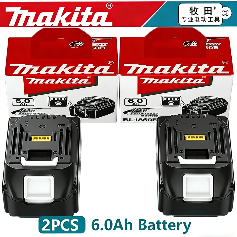 NOWY Oryginalny akumulator litowo-jonowy Makita 6.0Ah 18V 6000mAh, zamiennik baterii 18V BL1860 BL1830 BL1850 BL1860B
