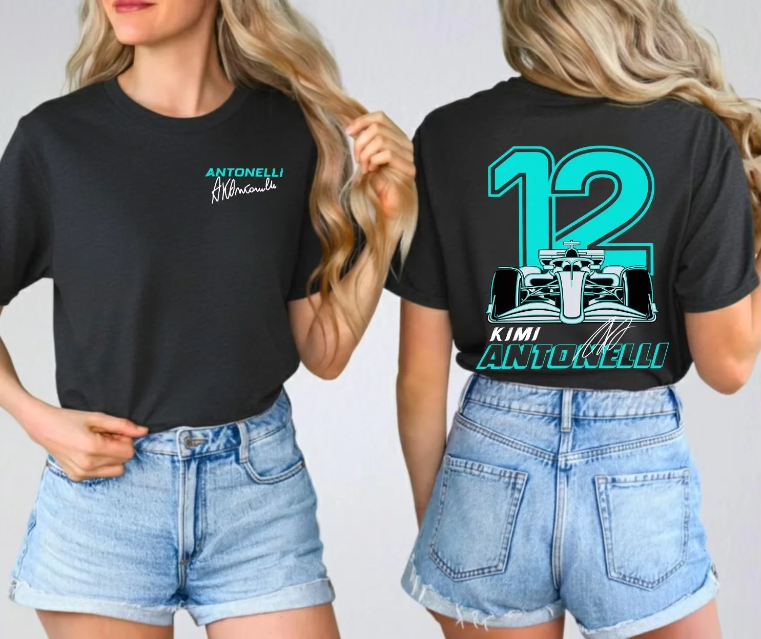 2026 Trend Oversized Cotton T-shirt Antonelli 12 Racing Theme Print Y2K Streetwear Unisex Summer Short Sleeve Top