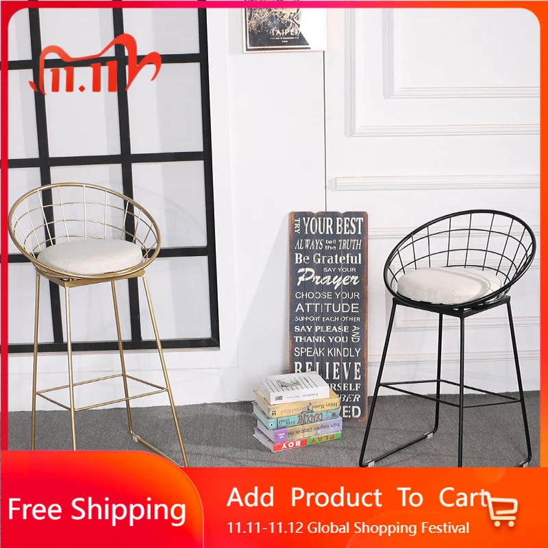 

Minimalist Creative Bar Chairs Modern Fashion Lounge Reception Island High Chairs Single Make Up Party Sillas De Bar Furniture