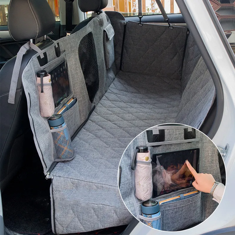 

Dog Car Seat Cover Waterproof Pet Dog Travel Mat Mesh Dog Carrier Car Trunk Hammock Cushion Protector With Zipper And Pocket