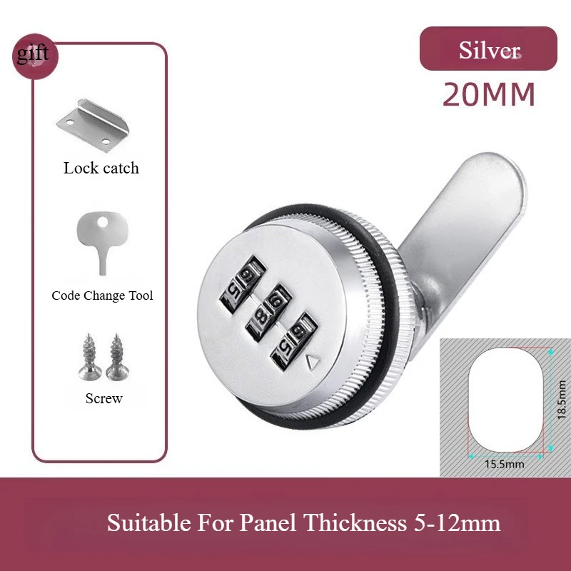 조합형 캐비닛 잠금장치 20mm 30mm 아연 합금 비밀번호 잠금장치 보안 홈 자동화 캠 잠금장치 우편함 캐비닛 문용