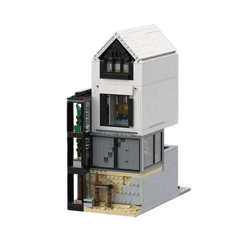 MOC الحديثة عرض الشارع بناء المركز المالي نموذج لتقوم بها بنفسك لغز التجمع اللبنات لعبة هدية عيد ميلاد للأطفال