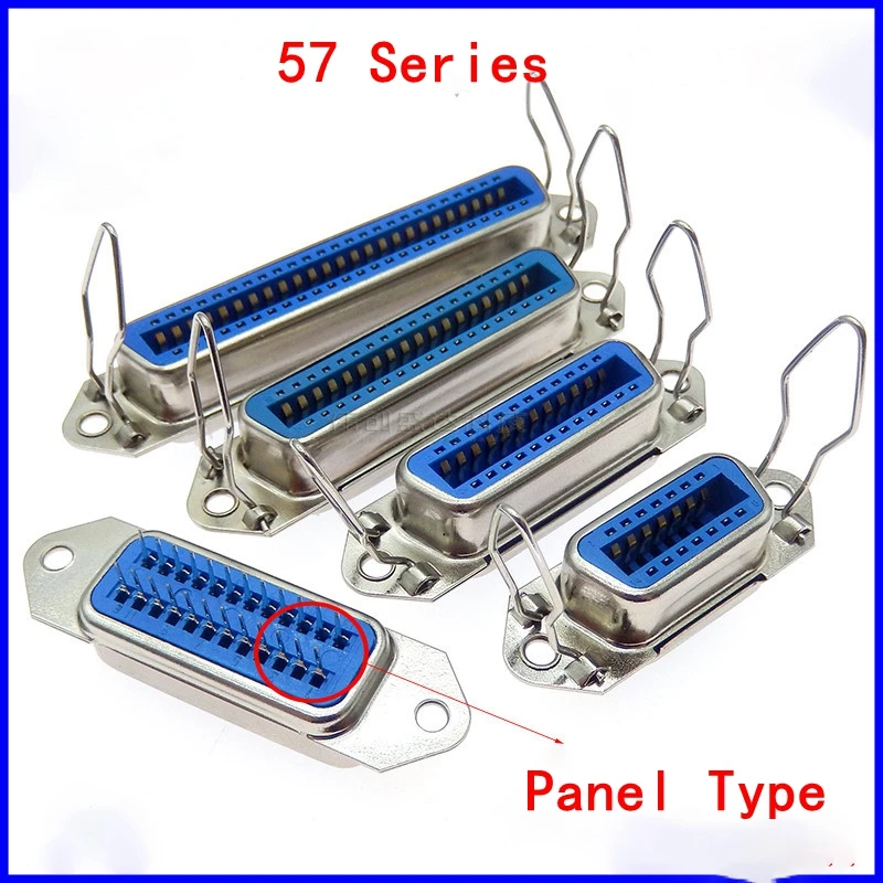 57 Series Centronics Connector Female CN-14P24P36P/50P 180 Degree Straight Pin PCB Mount Type Printer Port 40240 40360