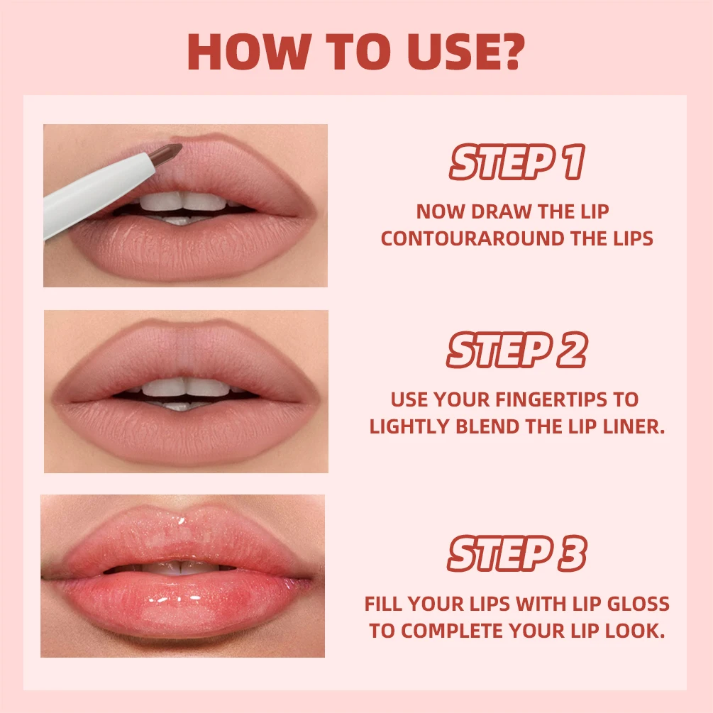 QIBEST Doppia Testa Specchio Lip Glaze 2 in 1 Lipliner Penna Acqua Luce Lip Gloss Trucco Velluto Opaco Lip Liner Matita Contorno Stick