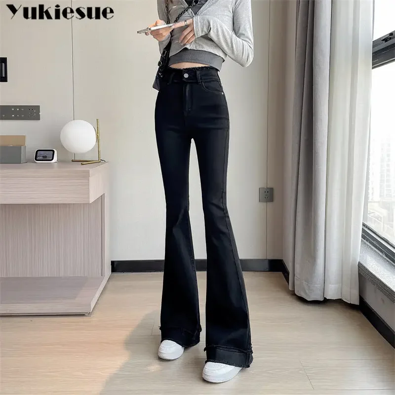 Damesjeans Casual kleding Street chic Flare wijde pijpen broek Y2K 2023 Nieuwe lente zomer Button Fly Vintage broek Veelzijdig