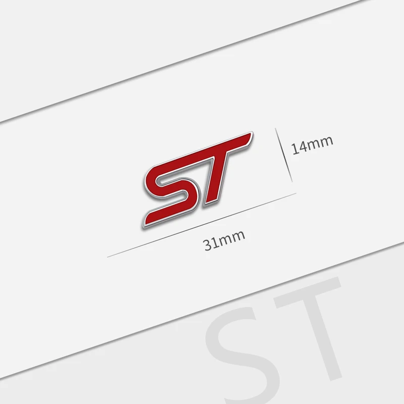 Auto Metal ST Lettering 3D Badge Decals Car Steering Wheel Sticker For Ford STLINE Fiesta Ecosport Mondeo Fusion Focus Kuga