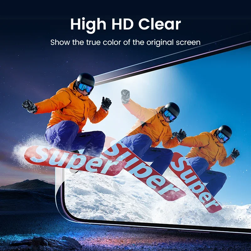 5 قطعة زجاج مقسى شفاف 9H لهاتف آيفون 16 15 14 Plus 13 12 mini 11 Pro X XS Max XR واقي للشاشة مقاوم للانفجار