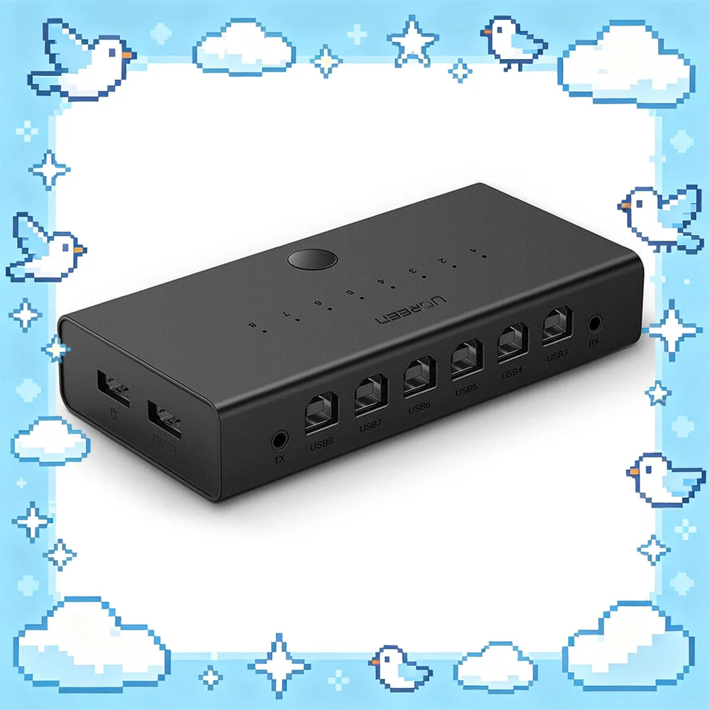 UGREEN 60102 CM229 USB 8 Port Synchronous Controller Multi Computer Keyboard Mouse Control Sharing Device