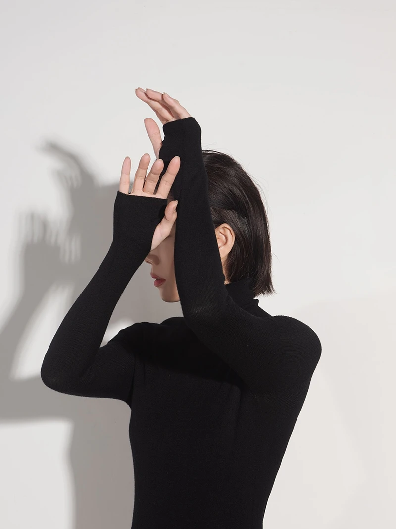 

hine Waable 48-Strand Merino Wool Australian Wool Knitted Base Layer Sl One-Piece Women's Warm Ciwalk Top