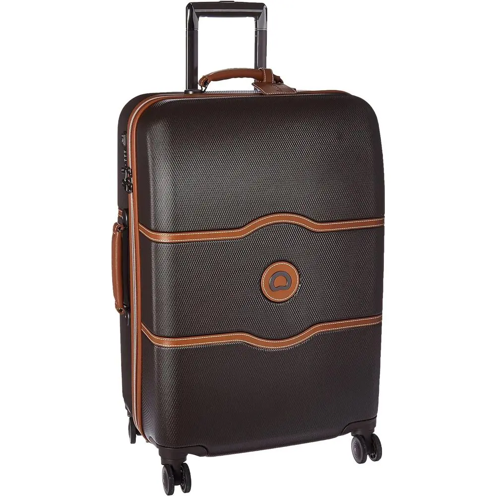 

DELSEY PARIS Chatelet Hard+ Harde Lage with Spinner Wheels, Chlate Brown, Checked-Medium 24 Inch