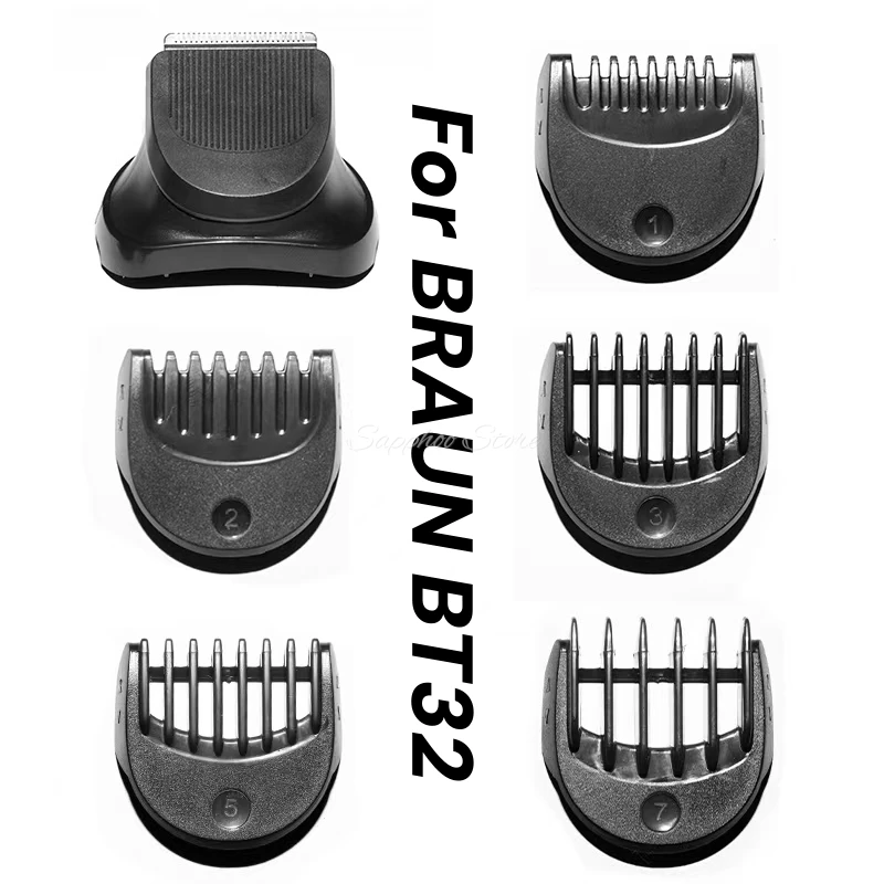 

Для электробритвы Braun BT32 серии 3 Limit, триммерная головка, 1 шт. + 5 расчесок, 1-7 мм, 380s-4 30403045 300s 301s 310s 5774/5775/5776