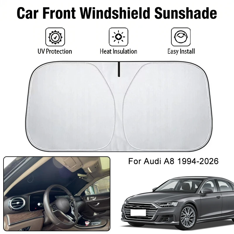 

Car Front Windshield Sunshade Cover For Audi A8 1994-2026 UV Block Heat Insulation Auto Interior Sun Protection Accessories