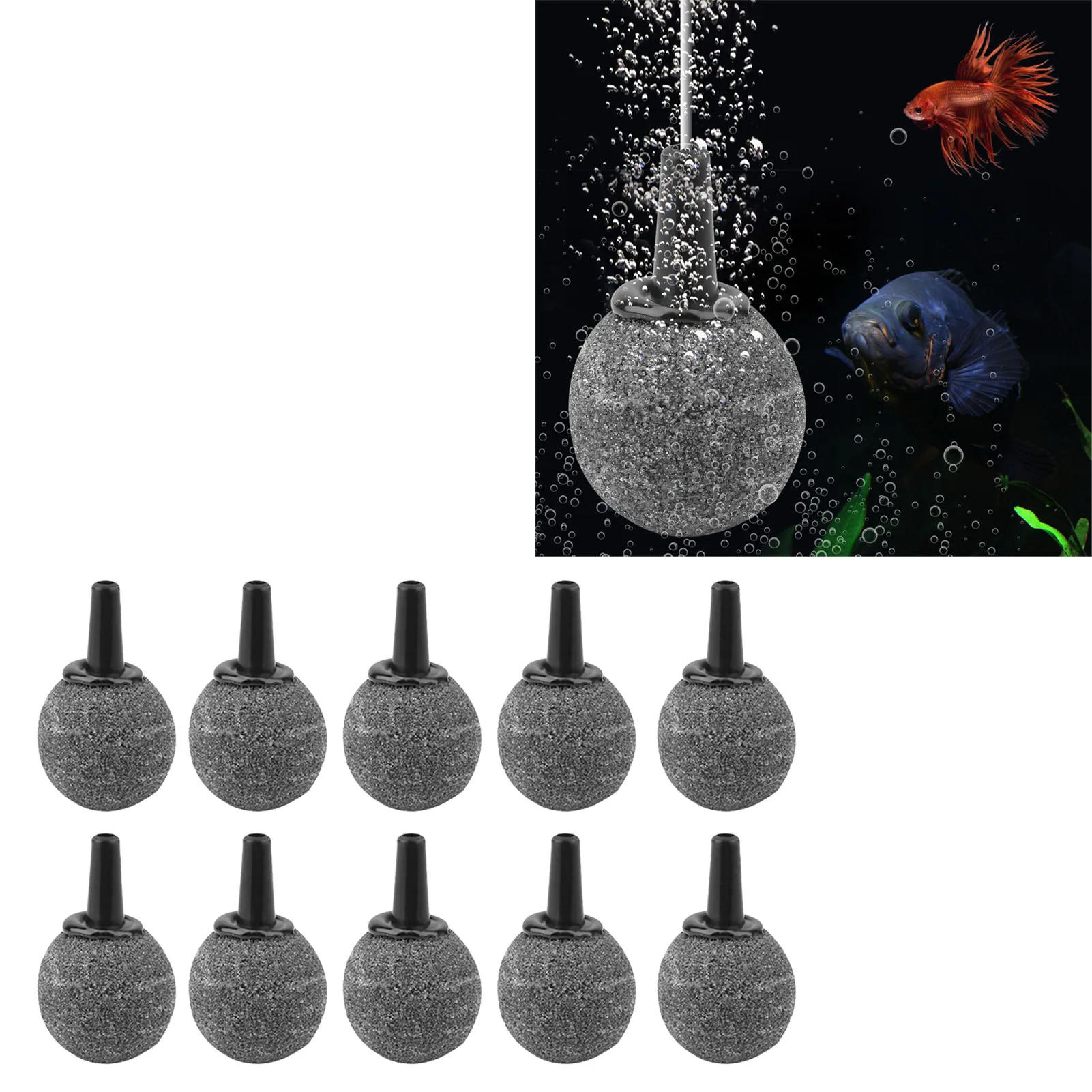 

10Pcs Aquarium Cylinder Shape Air Stone Mineral Bubbles Release Fish Tank Punp Airstone Aeration Aerator Accessories