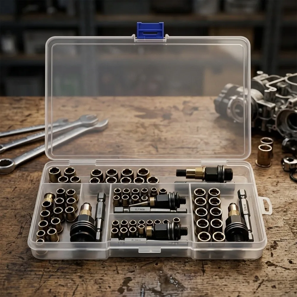 55 66 77 pcs Carbon Steel Rivet Nut Kit for For m3 M5 For m6 M8 For m10 Threaded Inserts Used in Automotive and Machinery