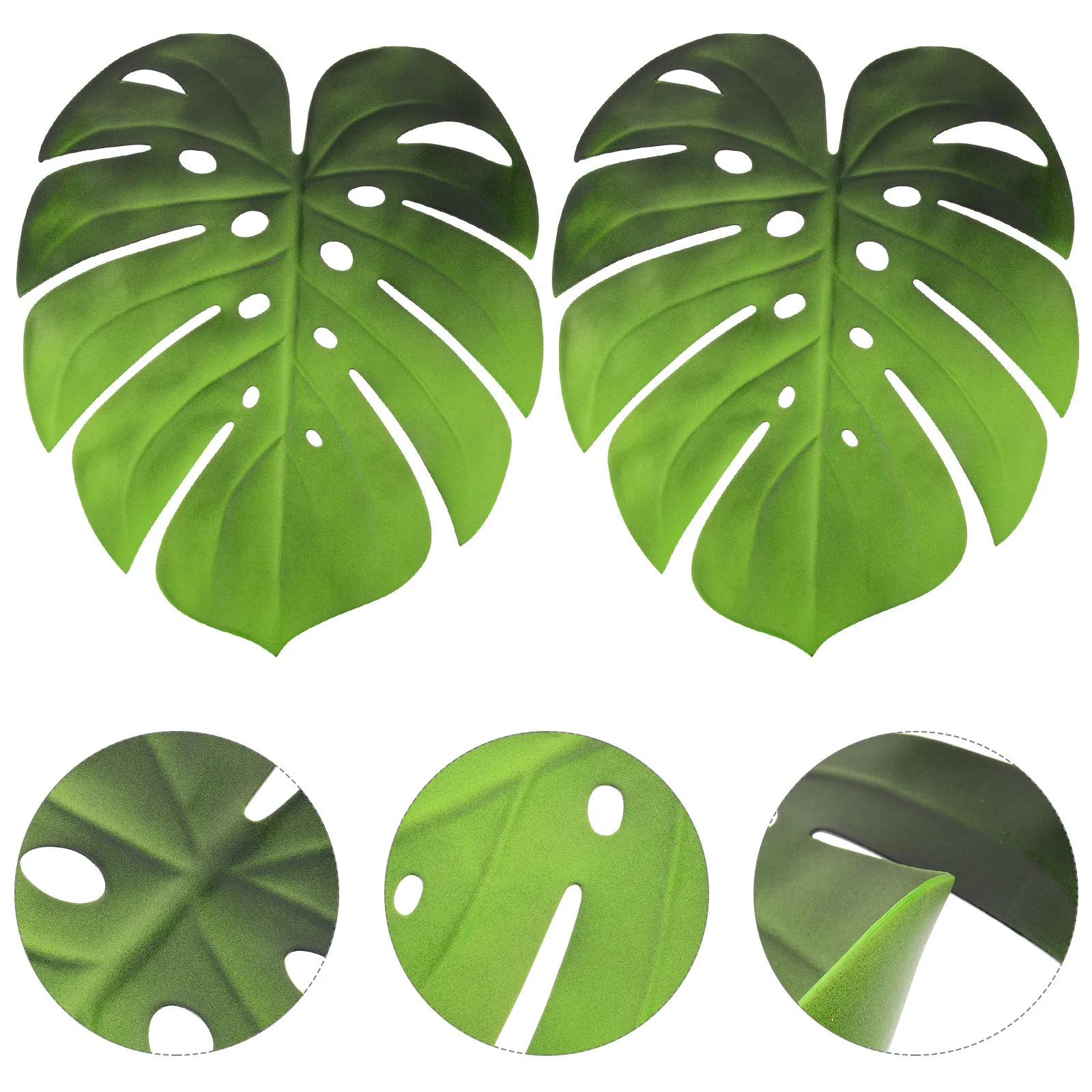 

6pcs Anti-Slip Insulation Table Mats Monstera Leaf Design Heat Resistant Placemats For Dining Table Eva Coaster Party