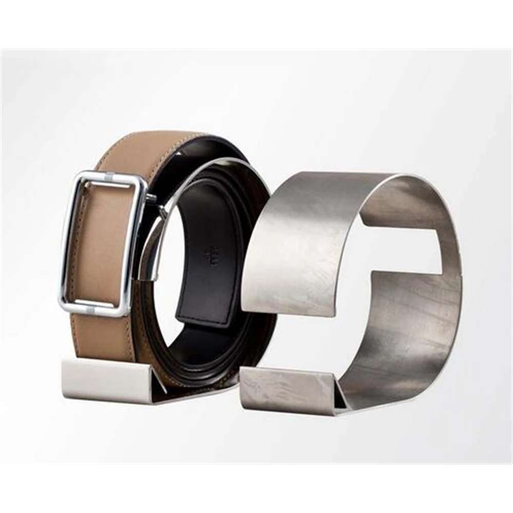 

Stainless Steel G-shap Belt Presentation Display Rack Waistband Display Holder Belt Display Props Rack Furniture Accessory
