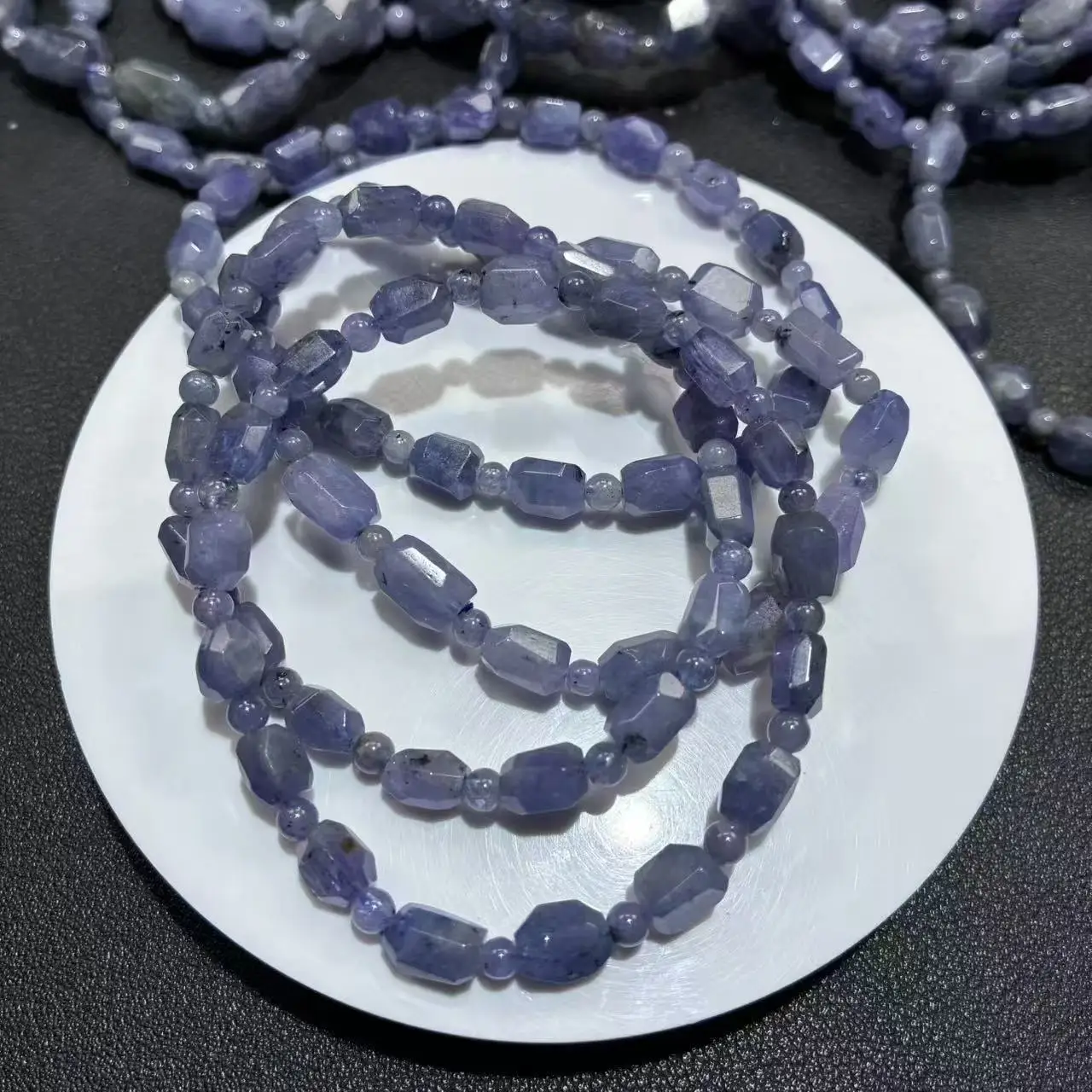 Xingyu Natürliche A+ Tansanit Unregelmäßige Facettierte Glatte Runde Lose Perlen Schmuck DIY Zubehör, Armband-Perlen Geschenk – Detail 2