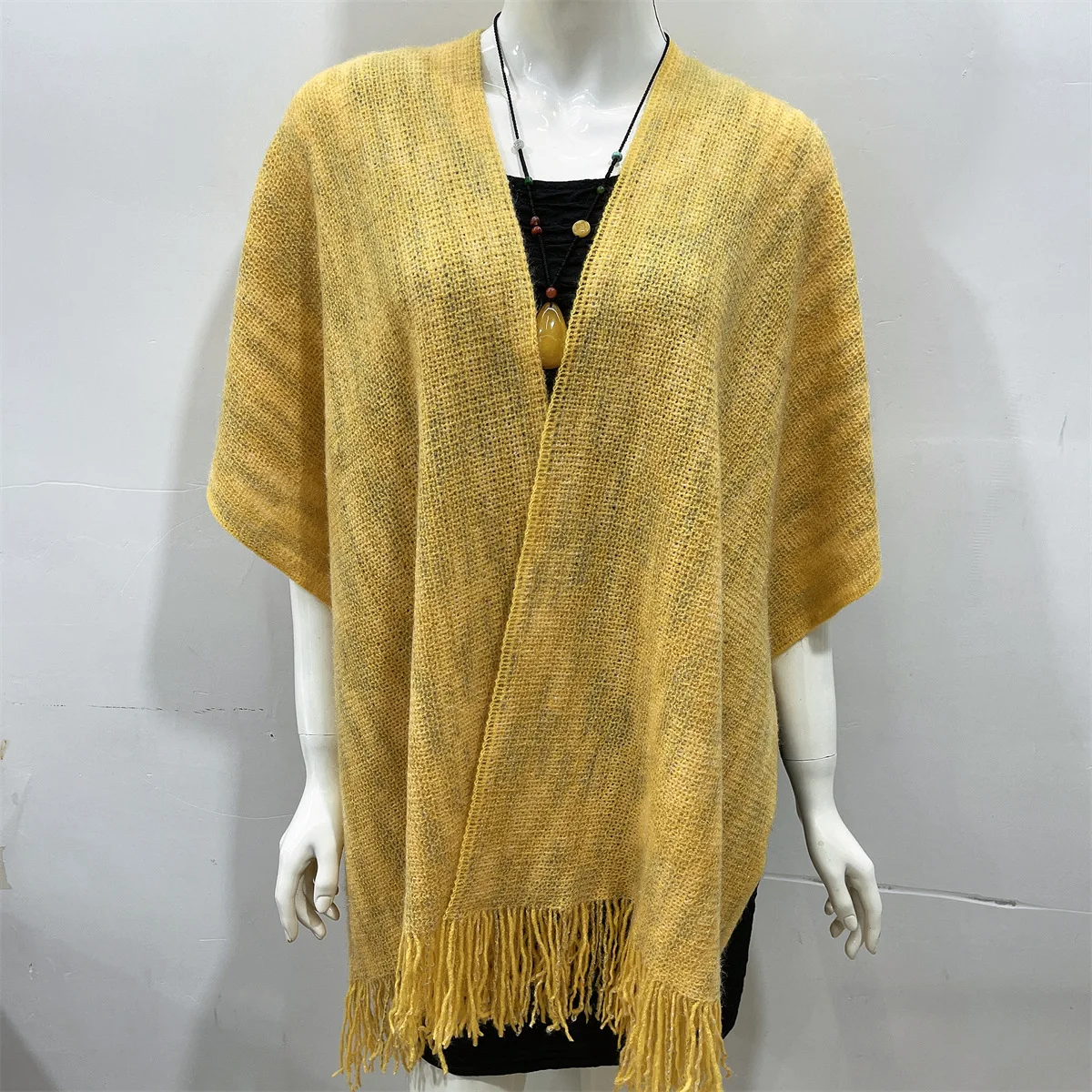 

Spring Autumn Poncho Colorful Bali Chiffon Plus Size Women's Clothing European and American irregular tassel cape shawl P5