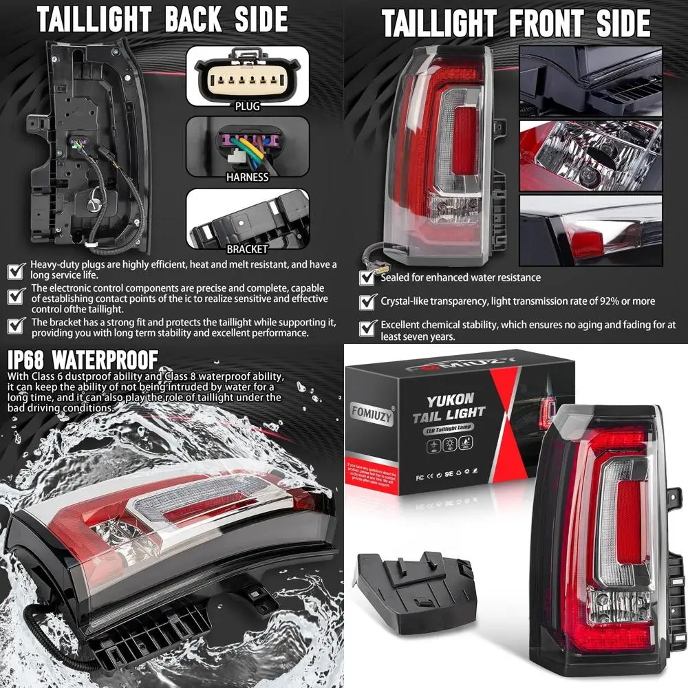 

GMC Yukon Yukon XL Denali 2015-2020 Left Rear LED Tail Light Assembly for Driver Side, Replaces 84536242, GM280026823380459