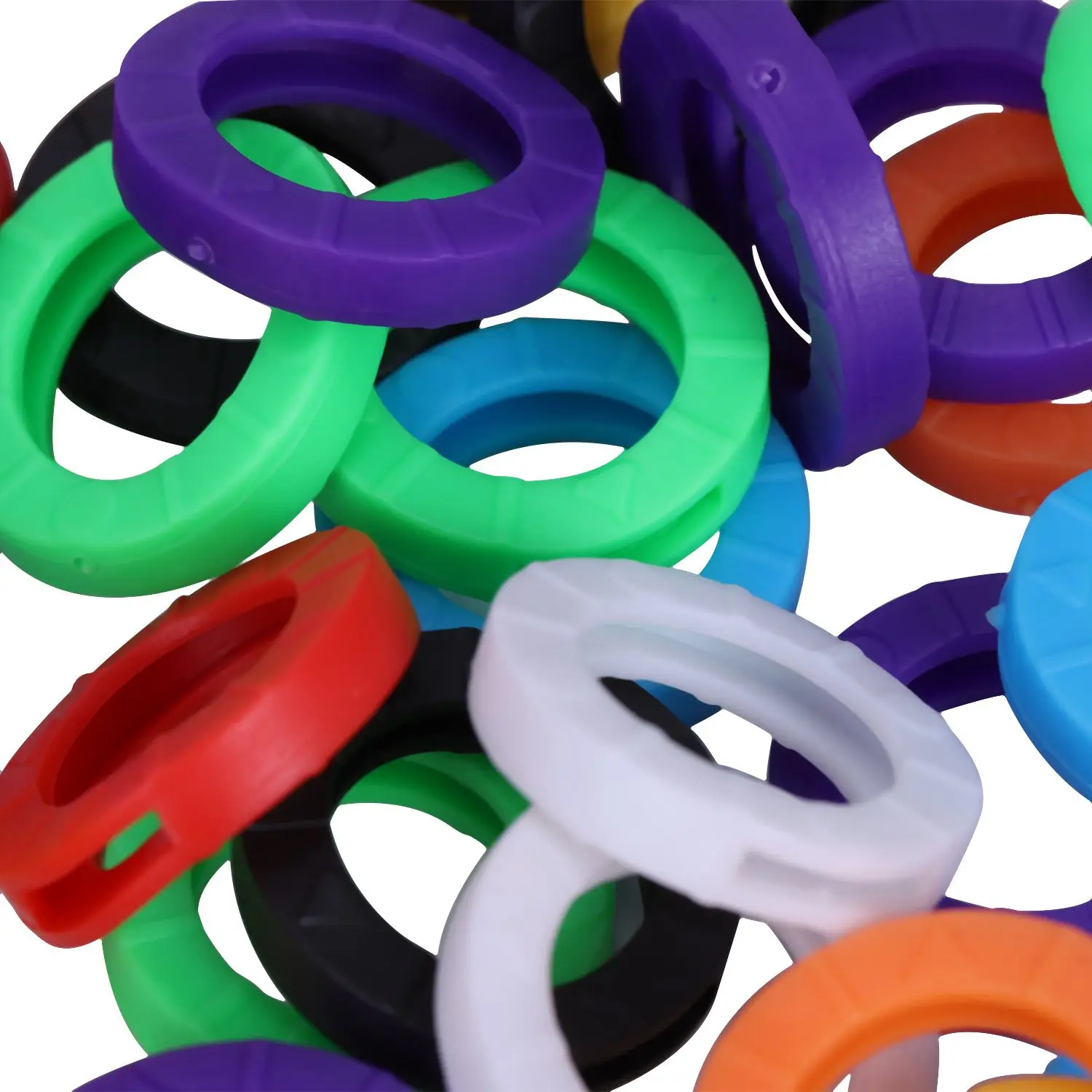 50PCS Small Size ID Identify Key Ring Cap Tag F