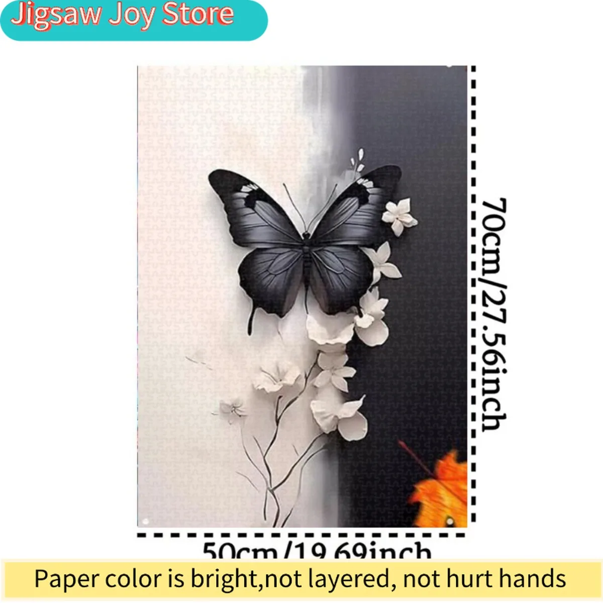 

Пазл из 1000 деталей с изображением изысканной черной бабочки, окруженной белыми цветами. Эти большие пазлы без рамки просто великолепны.