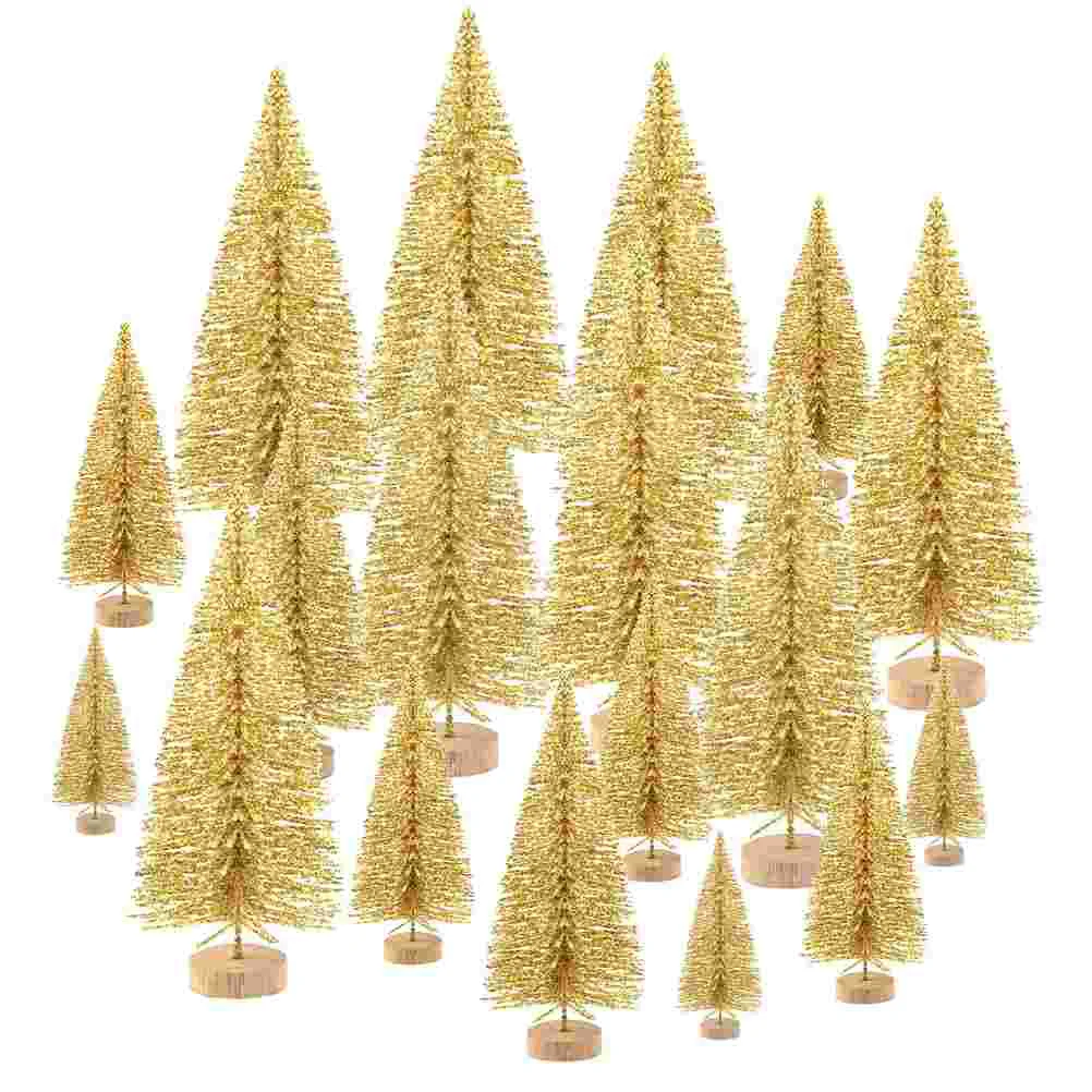 

48 Pcs Christmas Tree Ornaments Adornment Desktop Decoration Supplies Pine Wooden Little Trees