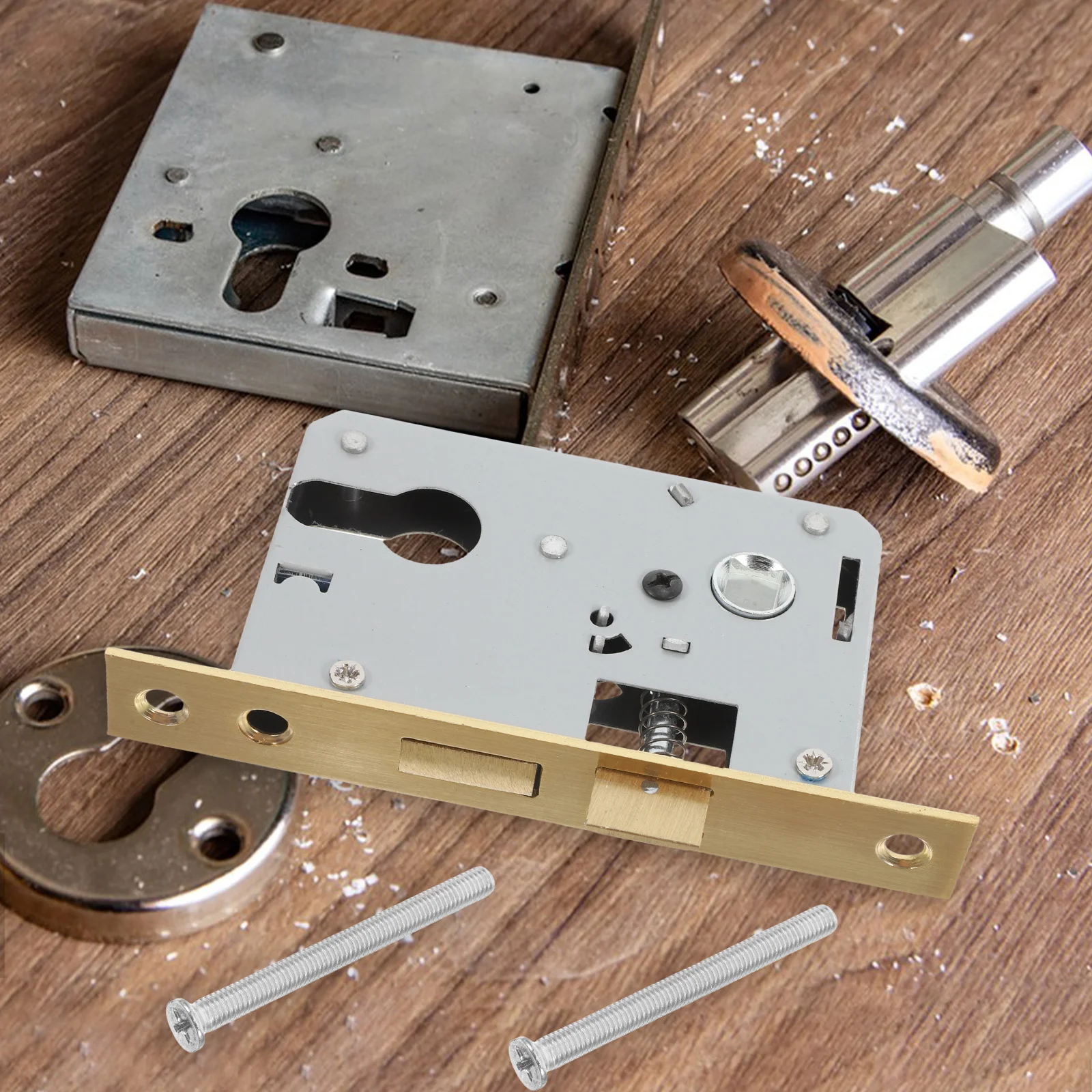 

1Set Anti Theft Door Handle Lock Set Heavy Duty Front Entry Door Security Exterior Deadbolt Lock Hardware Front Entry Handle Set