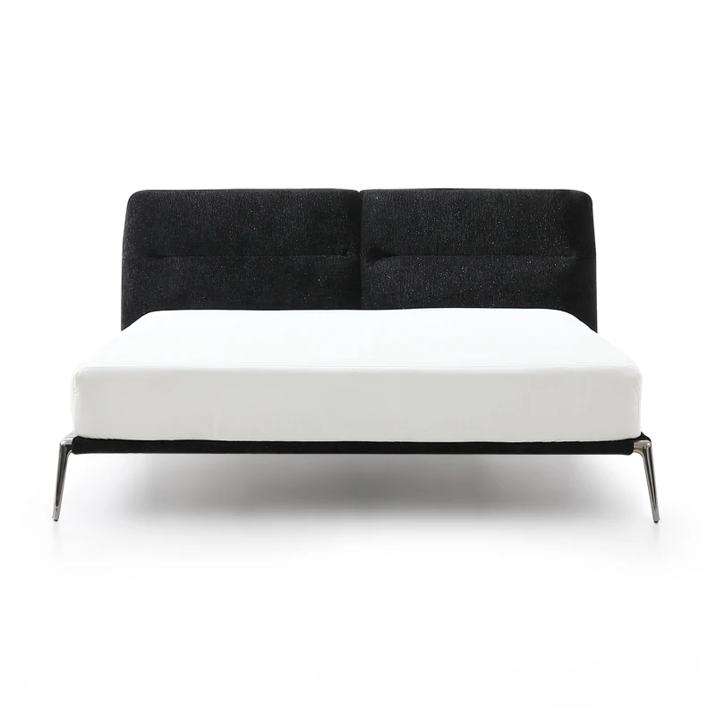 أثاث غرفة نوم منزلية سرير منجد بحجم كوين وإطار معدني وسرير خشبي حديث #3